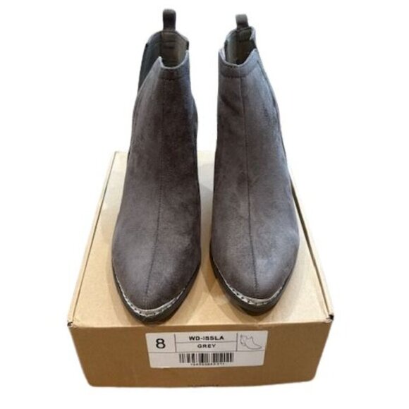 Journee Collection “Issla” Western Bootie in Grey with Silver Metal Accents - Picture 6 of 10